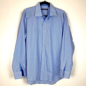 Luxton Mini Plaid Blue Dress Shirt Button Down